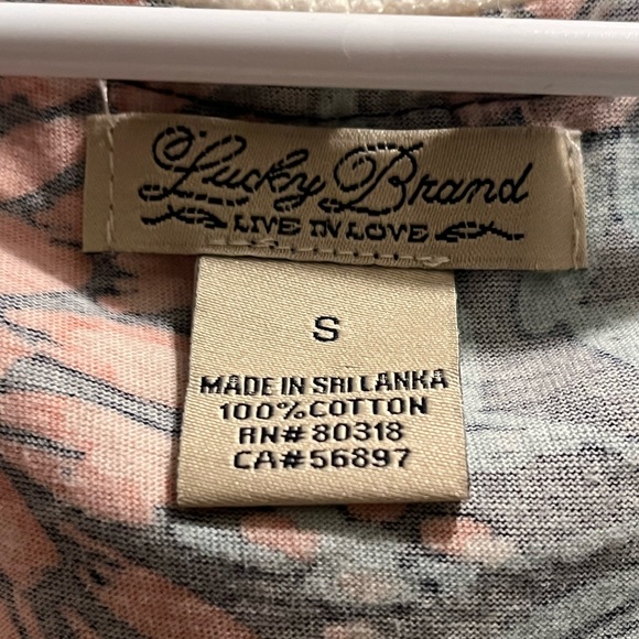 Lucky Brand Pink Sleeveless V-Neck Sundress w/Crochet Trim. Floral Design,Size S - Picture 2 of 6